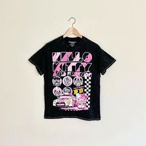 NEW RARE Sanrio Tokyo Speed Hello Kitty & Friends Racing Black T Shirt Adult M